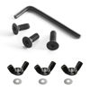 Picture of Emart Backdrop Stand Replacrment Parts, 3 PCS Black Flat Head Hexagon Screws for Backdrop Stands Accessories Kit, 3 PCS Wing Nuts with Washer, 1 PCS Allenkey