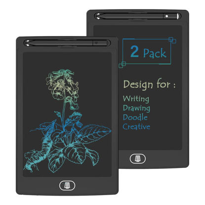 Picture of [2 Pack] 8.5 Inch Reusable Colorful LCD Writing Tablet Ewriter,TIQUS Notepad Board with Stylus - Black