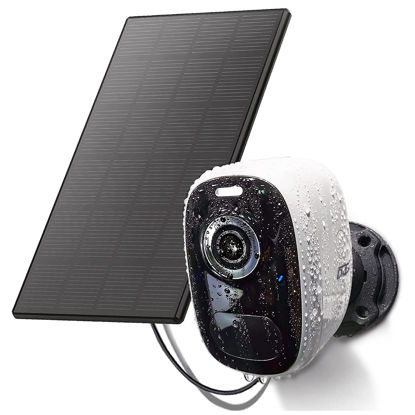 Picture of DCT Solar Camera Outdoor Magnetic: Wireless WiFi 4MP Security Camera Battery Powered PIR/AI Motion Detection Two-Way Talk Spotlight Siren Alarm IP66 Waterproof Cloud/SD Storage