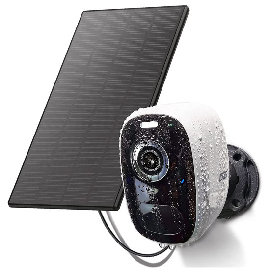 Picture of DCT Solar Camera Outdoor Magnetic: Wireless WiFi 4MP Security Camera Battery Powered PIR/AI Motion Detection Two-Way Talk Spotlight Siren Alarm IP66 Waterproof Cloud/SD Storage