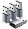 Picture of USB to USB C Adapter-4 Pack,USB C Female to USB Male Adapter, OTG Charger Type C Converter for iPhone 16 15 14 13 12 Plus Pro Max,Samsung Galaxy S24 S23 S22 S21 Ultra,Apple Watch,AirPods,iPad Air