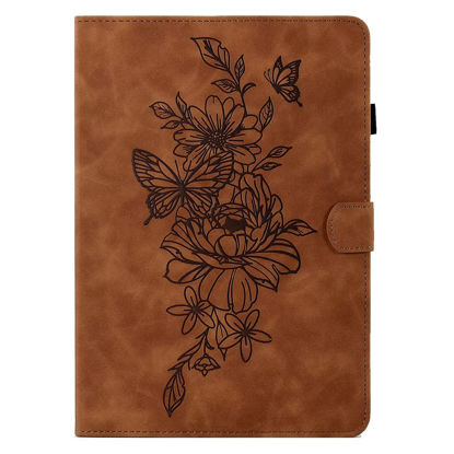 Picture of MonsDirect Case for 6" Kindle Paperwhite 5/6/7/10th Generation 2012-2018 (Model: EY21 / DP75SDI / PQ94WIF), Suede Leather Protective Cover with Stand, Auto Wake/Sleep Function with Pen Holder, Brown