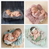 Picture of Coberllus Newborn Baby Photo Props Blanket Handmade Knitted Twist Wrap Posing Aid Backdrops for Boy Girls Photography Shoot (Taro Purple)
