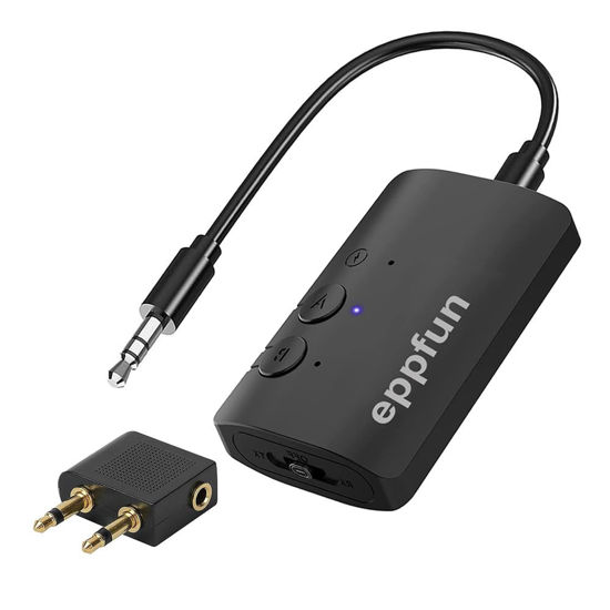 Picture of [Upgraded] AK3040C Bluetooth 5.2 APTX-Adaptive Transmitter Receiver, Dual Connection APTX HD/APTX LL Wireless Audio Adapter, Use with Any 3.5mm Audio Jack on Airplanes,Gym Equipment, Auto,TV,Tablets