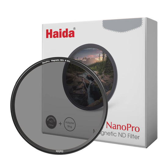 Picture of Haida Magnetic ND1.8 64x 6-Stop Multi-Coating Nano Coating Optical Glass Neutral Density Filter NanoPro Waterproof Scratch Resistant Filter with Adapter Ring (77MM)