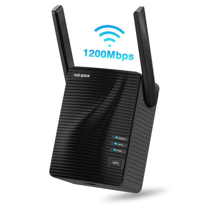Picture of rockspace WiFi Range Extender Covers Up to 2624 sq.ft. and 20 Devices - Dual-Band WiFi Repeater for home, WiFi Extender Equipped with WPS Button, Ethernet Port, Access Point with Gigbit RPT
