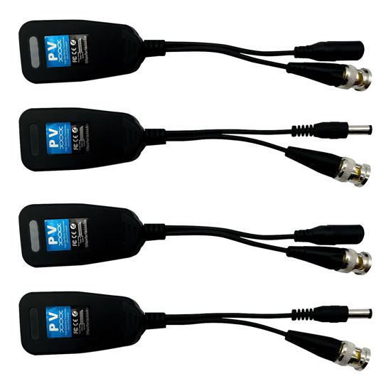Picture of IMIYORE 2 Pairs Passive Video Baluns Video Power 2-in-1 Long Distance Network Transceiver Cat5e/Cat6 Cable to BNC Connector bnc to rj45 Adapter for HD Security Surveillance Camera Systems