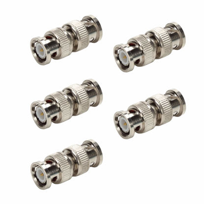 Picture of TLS.eagle BNC Plug Male to Male Coaxial Coupler Straight Adapter Connector for RG59 Cable Pack of 5