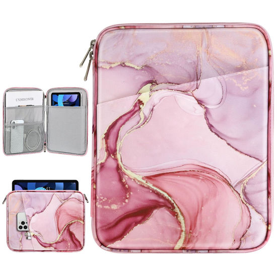 Picture of Dadanism 9-11 Inch Tablet Sleeve Bag Carrying Case for iPad 9/8/7th Gen 10.2, iPad Air 11" 2024, iPad Pro 11 M4 M2 2024, iPad Air 5/4 10.9, iPad 10th Gen 10.9, Galaxy Tab A9+/S9 FE/A8, Cloudy Pink