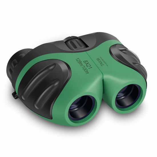 Picture of Easter Gifts for 3-12 Years Old Boys, VNVDFLM Compact 8x21 Shock Proof Green Binoculars for Bird Watching Kids Telescope for Teens Toys for 5-10 Years Old Girls (Green)