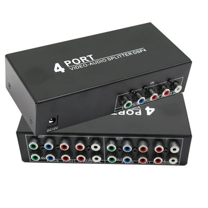 Picture of BolAAzuL 5 RCA Component Video Audio Splitter 1 in 4 Out, 4-Way RCA/YPbPr Component Video L/R Audio AV Splitter Box 1 RCA Audio Video to 4 RCA for PS2 Wii X Box DVD HDTV