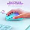 Picture of RAPIQUE Bluetooth Wireless Mouse, Rechargeable Slient Multi-Device Computer Mice (Tri-Mode: BT1/2+2.4Ghz) with USB Receiver, Ergonomic Cordless Mouse for Laptop/MacBook/PC/iPad(Mint Green to Purple)