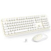 Picture of KNOWSQT Wireless Keyboard and Mouse Combo - White-Milky Full-Sized 2.4 GHz 104 Keys Typewriter Keyboard, Flexible Round Keycap and Optical Mouse for Windows, Computer, PC, Laptop, Desktop, Mac