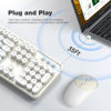 Picture of KNOWSQT Wireless Keyboard and Mouse Combo - White-Milky Full-Sized 2.4 GHz 104 Keys Typewriter Keyboard, Flexible Round Keycap and Optical Mouse for Windows, Computer, PC, Laptop, Desktop, Mac