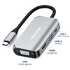 Picture of USB C to HDMI VGA Adapter 4 in 1 Thunderbolt 3 with HDMI Ports 4K, USB 3.0 Port, Power Delivery Port Compatible with MacBook Pro/MacBook Air/iPad Pro/Dell XPS Thunderbolt 3 Port