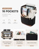 Picture of LOVEVOOK Laptop Backpack for Women, 15.6 Inch Work Laptop Bag with USB Port, Fashion Teacher Nurse Backpack Purse, Waterproof Travel Computer Backpack with Organizer Bag, 2PCS, Beige-Black