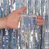 Picture of CYLMFC Foil Fringe Curtains - 2 Packs 3ftx8ft Sparkle Metallic Curtains Party Decorations Photo Booth Decorations Party Supplier - Sliver