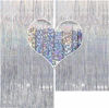 Picture of CYLMFC Foil Fringe Curtains - 2 Packs 3ftx8ft Sparkle Metallic Curtains Party Decorations Photo Booth Decorations Party Supplier - Sliver