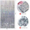 Picture of CYLMFC Foil Fringe Curtains - 2 Packs 3ftx8ft Sparkle Metallic Curtains Party Decorations Photo Booth Decorations Party Supplier - Sliver