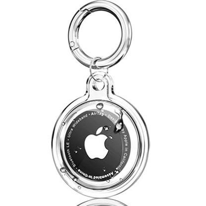Picture of 1 Pack Airtag Holder, Waterproof Airtag Case with Airtag Keychain, Air tag Holder Shockproof & Scratchproof for for Pet Tracking, Bags, Kids, Keys, Luggage - White
