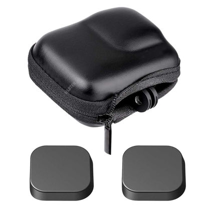 Picture of ULBTER Mini Storage Bag Case for GoPro Hero 13 12 11 10 9 8 Black + Hero13 Hero12 Hero11 Hero10 Hero9 Hero8 Rubber Lens Cap Cover, Carrying Boxes Accessory for Go pro [2+1 Pack]