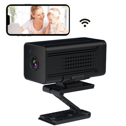 Picture of SOLIOM Q7- Small Mini Security Cameras, Wireless WiFi Nanny Cam for Indoor Home Pet Dog Baby, 1080P Portable Camera with Phone APP Remote Control and Night Vision,Motion Detection