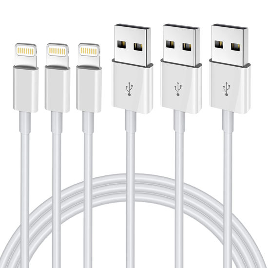 Picture of 3 Pack iPhone Charger 6ft, [Apple MFi Certified] Lightning Cable 6 Foot Fast Charging Cords Apple Charger Compatible with iPhone 13 12 11 XS XR X Pro Max Mini 8 7 6S 6 Plus 5S SE 5S