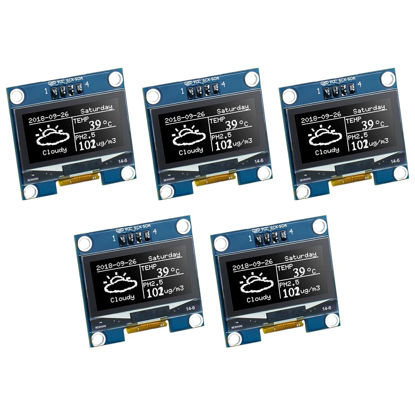 Picture of Hosyond 5 Pcs 1.3 Inch IIC I2C OLED Display Module 128x64 Pixel SH1106 Screen Module Compatible with Arduino/Raspberry Pi (White)