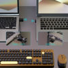 Picture of Wireless Computer Keyboards Mouse Combos, COVEVA Colorful Typewriter Retro Keyboard with Round Keycaps, USB Keyboard and Mouse Set 2.4GHz Full-Size Wireless Keyboard and Optical Mouse（Black-Coffee）