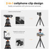 Picture of K&F Concept Mini Tripod Stand, Flexible Camera Cellphone Tripod with Bluetooth Remote, 1/4'' Screw with Phone Holder&Cold Shoe, 6.6lbs Max Load Compatible with Smartphone/Canon Nikon Sony Camera