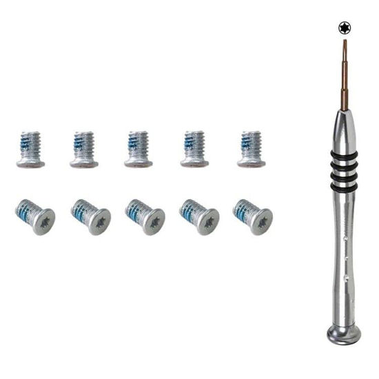 Picture of Bfenown Replacement 10 Pcs M2.5 * 4.0 Torx T5 Bottom Cover Case Screws + T5 Screwdriver for Dell XPS 17 9700 9710 9720 9730 Precision 17 5750 5760 5770 5780 (Silver)
