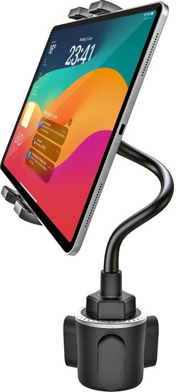 Picture of GDZN Cup Car Tablet Holder for Car, Car Cup Holder Tablet Mount, Universal Adjustable Gooseneck Cup Holder Tablet Cradle with 360° Rotation for 4-11" Tablet iPad Pro,Galaxy Tabs, Z Fold, Fire, Phone