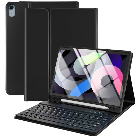 Picture of TaIYanG for iPad Air 11 inch M2 Case with Keyboard 10.9 inch for iPad Air 5 2022/iPad Air 4th Gen Keyboard Case with Pencil Holder, Wireless Keyboard for iPad Air 11 2024/iPad Air 5/4
