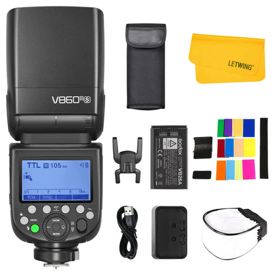 Picture of Godox V860III V860III-S TTL Flash for Sony, 2.4G 1/8000S HSS Flash Speedlite, 7.2V/2600mAh Li-ion Battery, 10 Levels LED Modeling Light, Speedlight Compatible for Sony Camera