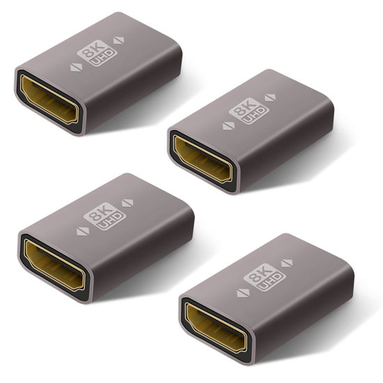 Picture of Togconn 8K HDMI Coupler 4 Pack, HDMI 2.1 Female to Female Connector HDMI Extension Adapter, Supports 4K@120Hz,8K@60Hz, 2K, Compatible with HDTV, Monitors, Laptop, Projector, PS5/4, Xbox X