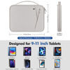 Picture of MoKo 9-11 Inch Tablet Sleeve Carrying Case with Handle, Padded Protective Travel Bag for New iPad Air/Pro 11 inch 2024,iPad 10th Gen 10.9,iPad Air 5/4th 10.9,iPad 9/8th 10.2,Tab S9/S8 11, Gray & White