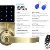 Picture of COLOSUS NDL319 Electronic Trusted Digital Keyless Door Lock for Home & Office Security, Touchscreen - 50 User Codes + 4 Key Fobs + 1 Remote + 2 Keys (Gold) …
