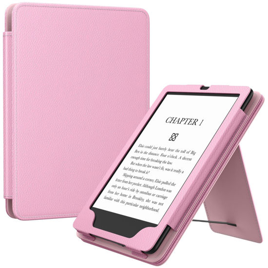 Picture of MoKo Case for 6.8" Kindle Paperwhite(11th Generation-2021) and Kindle Paperwhite Signature Edition, Slim PU Shell Cover Case with Auto-Wake/Sleep for Kindle Paperwhite 2021, Nosegay Pink
