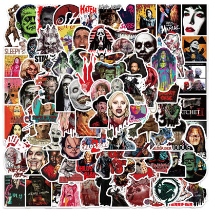 Picture of 100 Pcs Horror Stickers,Horror Movie Stickers Vinyl Waterproof Stickers for Laptop,Skateboard,Hydro Flask,Water Bottles,Computer,Phone…