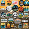 Picture of 156 Pcs National Parks Sticker Pack, Outdoor Nature Camping Hiking Inspired Waterproof Vinyl Decals for Water Bottles Laptop Car, Travel Adventure Partks Sticker