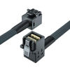 Picture of H!Fiber.com 12G Internal Mini SAS HD SFF-8643 to SFF-8643 Cable, Straight to Right Angle, 0.5m, 36 Pin, with Sideband, 100 Ohm, Support RAID, PCIE Controller, Flexible, 0.5-Meter(1.6ft)