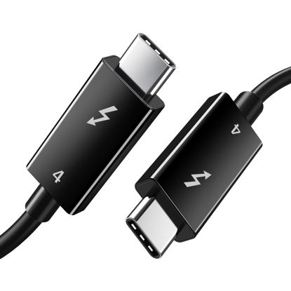 Picture of Thuntex Thunderbolt 4 Cable 40Gbps/100W/5A, Compatible with 8K Display/40Gbps with New MacBook Pro, ThinkPad Yoga, Alienware 17 and More(Certified)(3.3FT /1M)