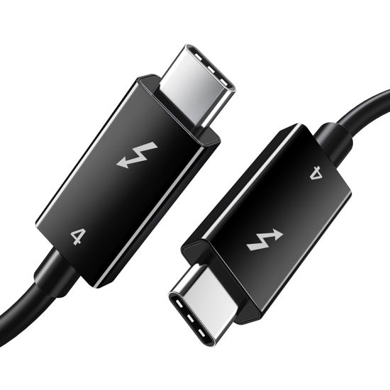 Picture of Thuntex Thunderbolt 4 Cable 40Gbps/100W/5A, Compatible with 8K Display/40Gbps with New MacBook Pro, ThinkPad Yoga, Alienware 17 and More(Certified)(3.3FT /1M)