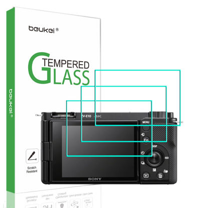 Picture of beukei (3 Pack) Designed for Sony Alpha ZV-E10 ZVE10 ZV-1F ZV1F ZV-1 II ZV-1 ZVI ZV1II Camera Screen Protector Tempered Glass, 9H Hardness