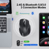 Picture of TECKNET Wireless Mouse (BT5.0/3.0 & 2.4G) Rechargeable 4800 DPI Silent Mouse 6 Buttons Bluetooth Mouse, USB A Mouse Wide Compatibility - Black