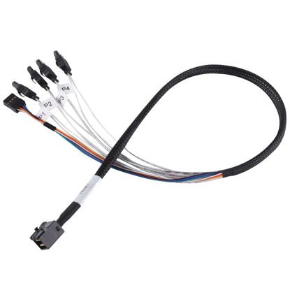 Picture of SilverStone Technology CPS05 SFF-8643 to SATA7-Pin with Sideband Mini SAS HD Cable, SST-CPS05