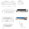 Picture of Jienk 20PCS DB25 Male and Female Solder Type Connector, RS232 Serial 25 Pin D Sub Adapter for PC Accessories(Male x 10, Female x 10)