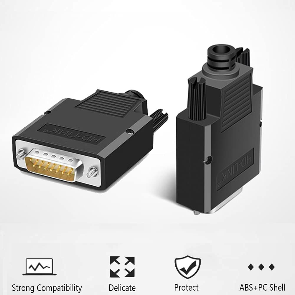 GetUSCart- Jienk 2Pcs DB15 Solderless Male RS232 D-SUB Serial Adapters ...