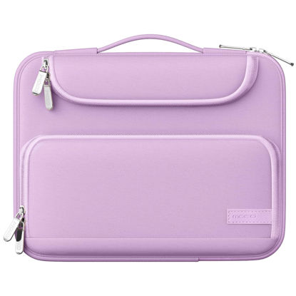 Picture of MoKo 9-11 Inch Tablet Sleeve Bag, Fits iPad Air 5/4th 10.9, iPad Pro 11 Inch, iPad 9/8th 10.2, iPad 10th 10.9, Tab S8/S9 11",Waterproof Polyester Bag with Double Pockets,Retractable Handle, Purple