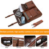 Picture of Leather Messenger Bag for Men, Vintage Leather Laptop Bag Briefcase Satchel, 17.3 Inch Computer Laptop Bag Work Bag Brown